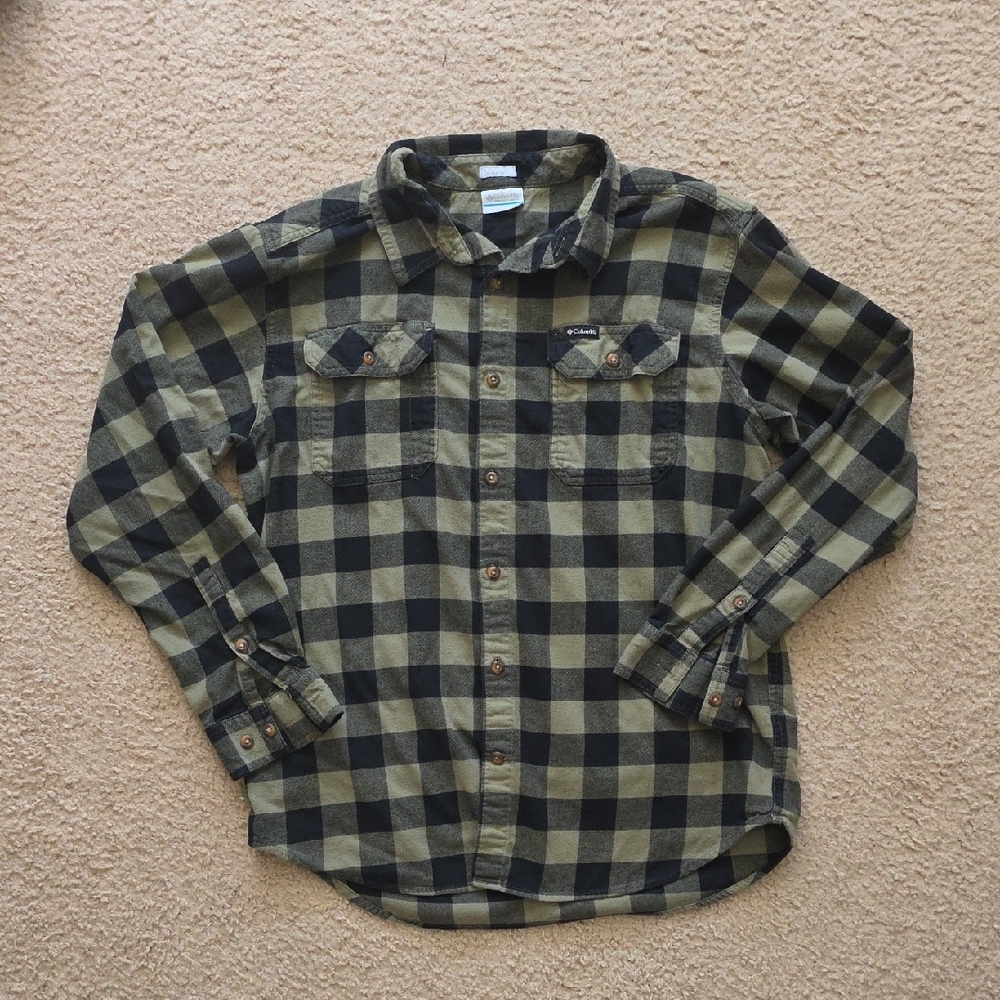 Columbia Black and Olive Checkered Shirt